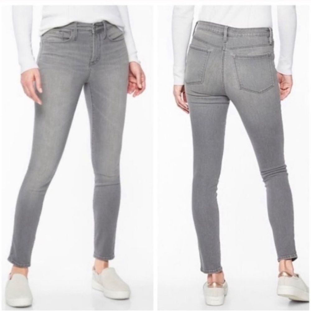 Athleta Skulptek Gray Kenai Wash Skinny Jeans 8